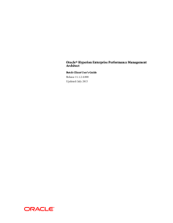 Oracle&reg; Hyperion Enterprise Performance Management