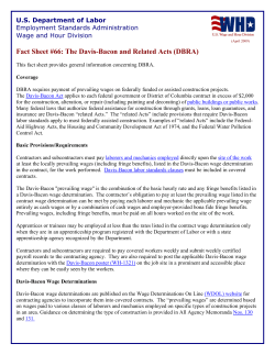 Fact Sheet #66: The Davis-Bacon and Related Acts (DBRA)