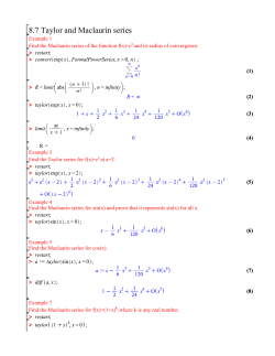 8.7 Taylor and Maclaurin series