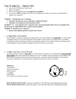 Essay for Oedipus Rex &ndash; Argument Paper