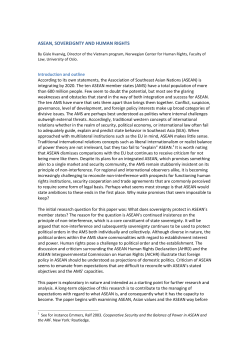 ASEAN, SOVEREIGNTY AND HUMAN RIGHTS