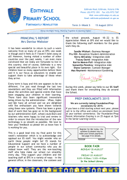 15 August - Edithvale Primary School