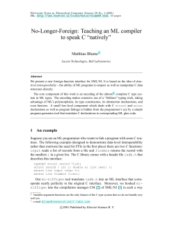 No-Longer-Foreign: Teaching an ML compiler to speak C &ldquo;natively&rdquo;