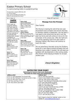 Newsletter 28.04.2017 - Easton Primary School