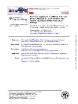 Lineage Their Commitment to the Plasma Cell Human Memory B