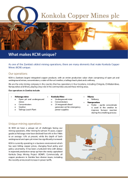 What Makes KCM Unique - Konkola Copper Mines