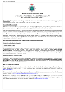 Subject Access Form - Staffordshire Police