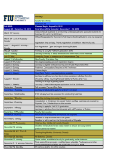 FIU Academic Calendar 2015-2016