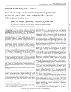 Cross-species analysis of the mammalian &beta;