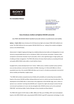 For Immediate Release Sony introduces smallest and