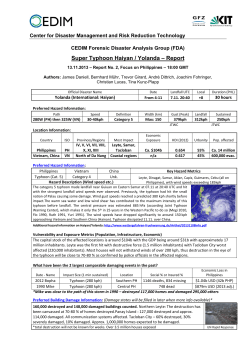 Super Typhoon Haiyan / Yolanda &ndash; Report