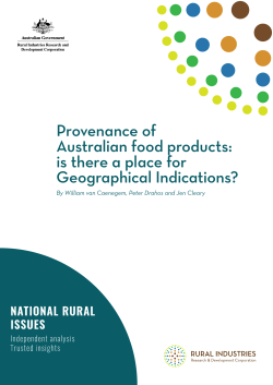 Provenance of Australian food products: is there a place for
