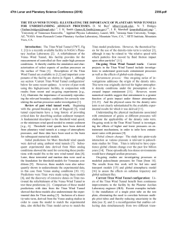 THE TITAN WIND TUNNEL: ILLUSTRATING THE IMPORTANCE OF