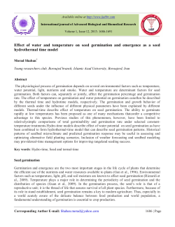 Effect of water and temperature on seed germination and