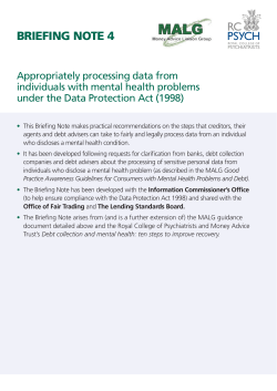 Briefing note 4 - Royal College of Psychiatrists
