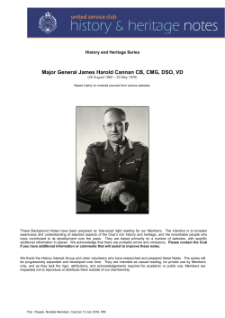 Major General James Harold Cannan CB, CMG, DSO, VD