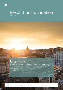 City living: Devolution and the living standards challenge