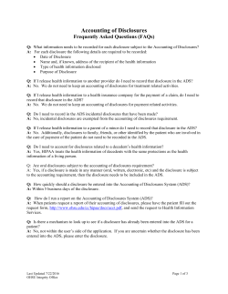 Accounting of Disclosures System