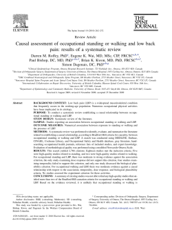 Causal assessment of occupational standing or walking and low