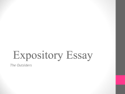 The Outsiders Expository Essay
