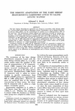 the osmotic adaptation of the fairy shrimp branchinecta campestris