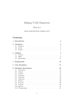 Making V:tM Characters