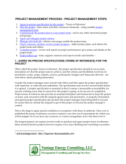 PROJECT MANAGEMENT PROCESS - Vantage Energy Consulting