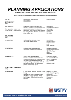 Planning applications from two weeks ago