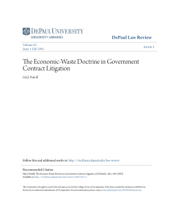 The Economic-Waste Doctrine in Government
