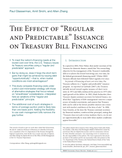 The Effect of “Regular and Predictable” Issuance on Treasury Bill