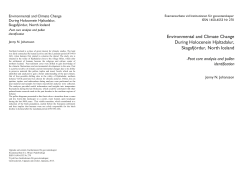Environmental and Climate change during Holocene in