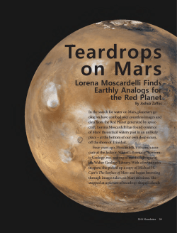 Teardrops on Mars Lorena Moscardelli Finds Earthly Analogs for the