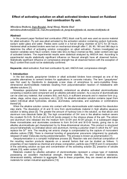 Effect of activating solution on alkali activated binders based on