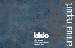 2015 Annual Report - Big Lakes Developmental Center