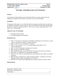 INTAKE AND RELEASE of JUVENILES - Deschutes County Sheriff`s