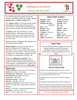 February Kindergarten Blog