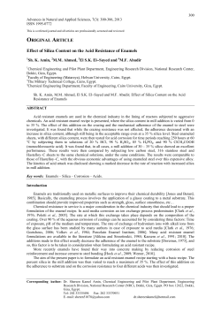 Effect of silica content on the acid resistance of enamels