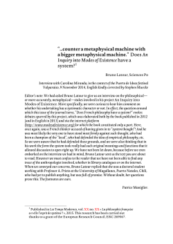 counter a metaphysical machine with a bigger - bruno