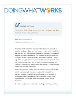 Content Area Vocabulary: Activities Packet