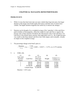 CHAPTER 16: MANAGING BOND PORTFOLIOS