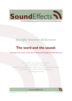 Jennifer Stoever-Ackerman The word and the sound