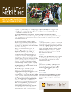 faculty of medicine - University of Manitoba