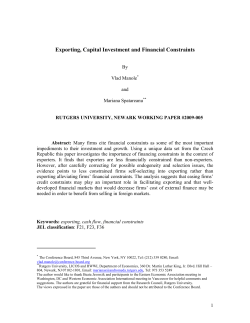 Exporting, Capital Investment and Financial Constraints