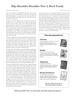 Hip-Shoulder-Shoulder Part 3, Back Easily