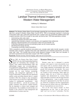 Landsat Thermal Infrared Imagery and Western Water Management