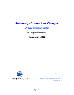 Summary of Leave Law Changes