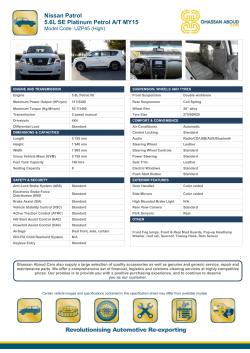 Nissan Patrol 5.6L SE Platinum Petrol A/T MY15