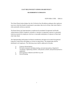 EAST MILLINOCKET SCHOOL BOARD POLICY BLOODBORNE