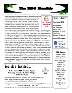 December 2015 Newsletter