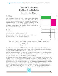 Problem of the Week Problem D and Solution Complete the Figure